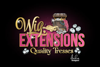 design hair extension and feminine boutique logo