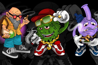 create green themed mascot cartoon art