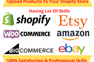 add upload or update 100 products to shopify or woocommerce store