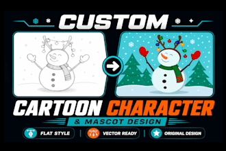 create a flat cartoon character or mascot