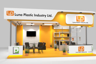design 3d exhibition stall, booth, stand, kiosk event design