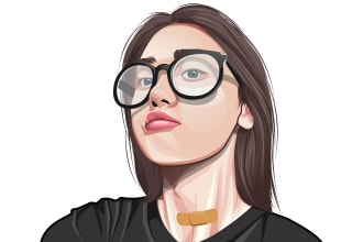draw your photo to cartoon portrait avatar vector