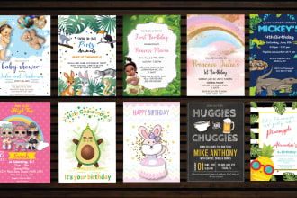 design greeting card, invitation card and party poster for birthdays