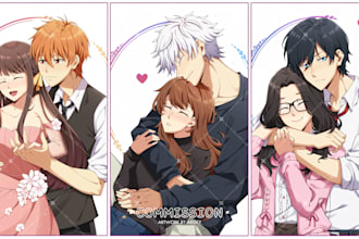 draw your couple character with anime style