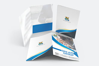 do modern presentation folder, envelope and letterhead