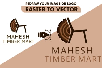 redraw or recreate your image or logo, vector tracing