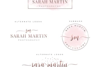 make you a watercolor, feminine hand drawn logo