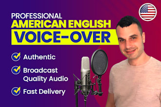 provide  a professional american english male voice over and narration