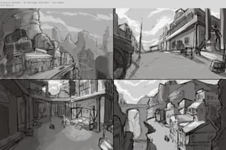 draw original environment concept art