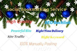 do 60 bookmarking submission in high da,pa site manually