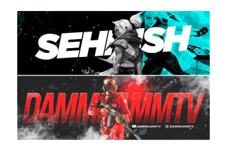 design eye catching gaming banner or header for twitch, youtube