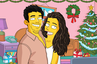 draw your yellow characters on christmas theme
