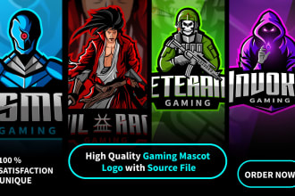 design awesome gaming logo, twitch, esports, streamer elements