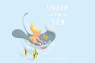 drawing children book illustrations, with pastel color