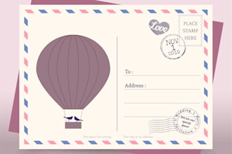 can make creative post cards and invitation cards design for you