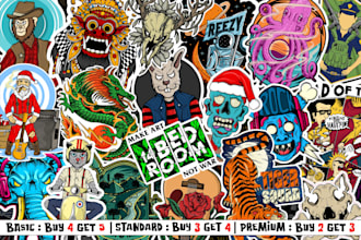 custom design sticker, badge, logo, label, t shirt and patch