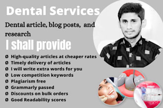 write captivating dental research, articles, and blogs