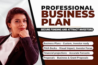 write an investor ready business plan, financial analysis, pitch deck, proposal