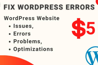 fix wordpress website issues,errors,problems,optimizations