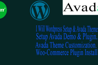 setup wordpress and modify customization by avada theme
