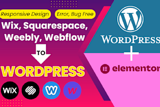 clone convert transfer wix, squarespace, weebly, to wordpress website