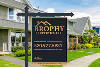 design luxury , minimal real estate yard sign