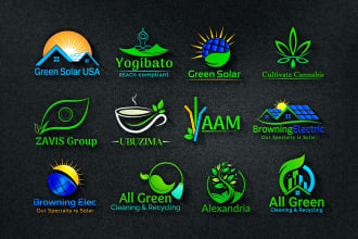 design natural, lawn care, eco, hemp, organic and solar logo