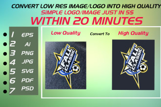 convert raster to vector logo with transparent background in 20 minutes