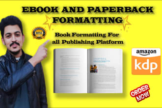 do book formatting and layout design for amazon KDP paperback and kindle ebook