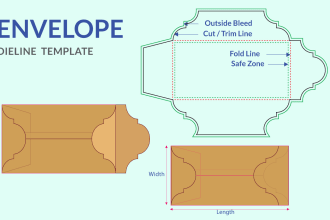 create an envelope dieline template or die cut line