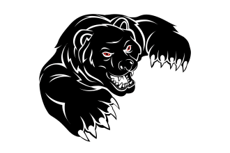 draw black and white vector silhouette logo