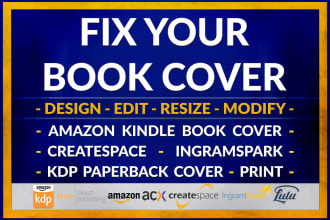 fix rejected book cover or design amazon kdp cover and kindle book cover design
