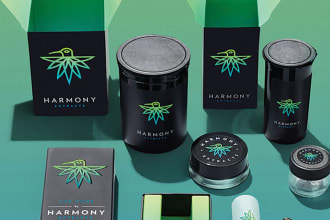create cbd logo label and packaging box