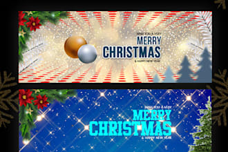 design 6 merry christmas facebook cover in 24 hour