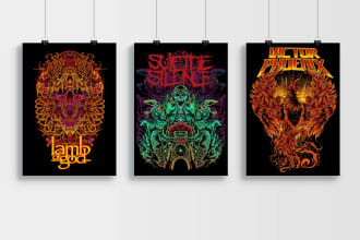 illustrate movie posters, concerts and events poster