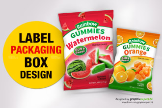 design label, pouch, bag and packaging for your product
