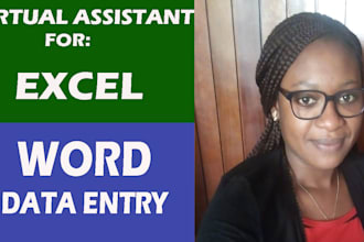 be your virtual assistant for excel and word data entry