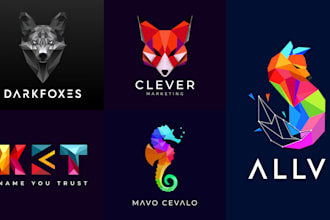 design a professional geometric or polygonal logo