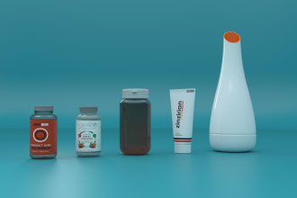 do 3d product render and label design