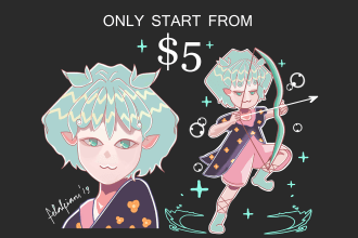 create cute chibi illustration