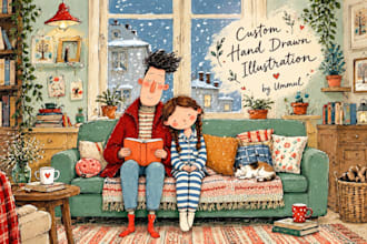 create illustrations and character design for your children book
