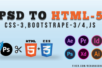 convert xd,sketch,ai and psd to html responsive