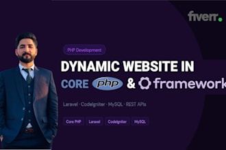 develop a dynamic website using core PHP, laravel, or codeigniter