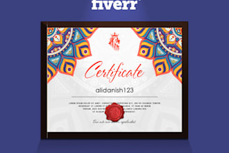 design a professional certificate, diploma or award design