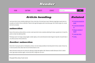 create html css web page from design