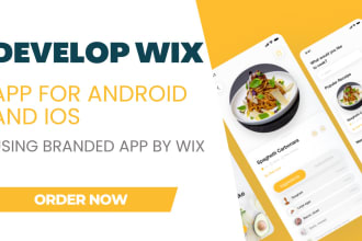 develop branded app by wix for ios and android