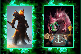 create a dnd character , illustration ,environment design