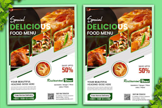 do an amazing menu design, food menu, restaurant menu design