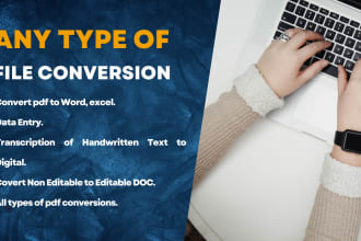 do all file conversion, pdf, excel and convert in any format