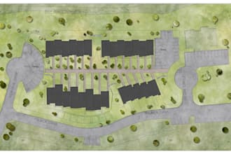 create watercolor 2d and 3d real estate landscape site plan